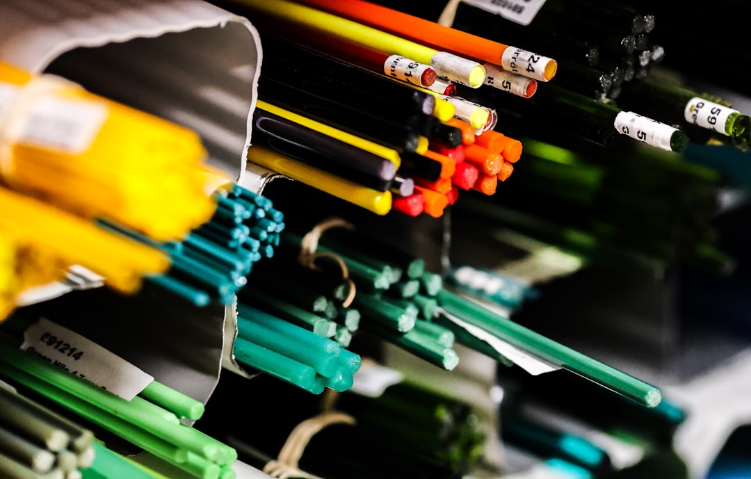organized collection of soft glass colored rods